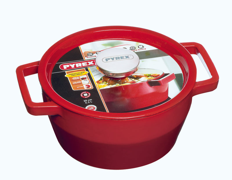 Pyrex SlowCook Garnek żeliwny okrągły czerwony