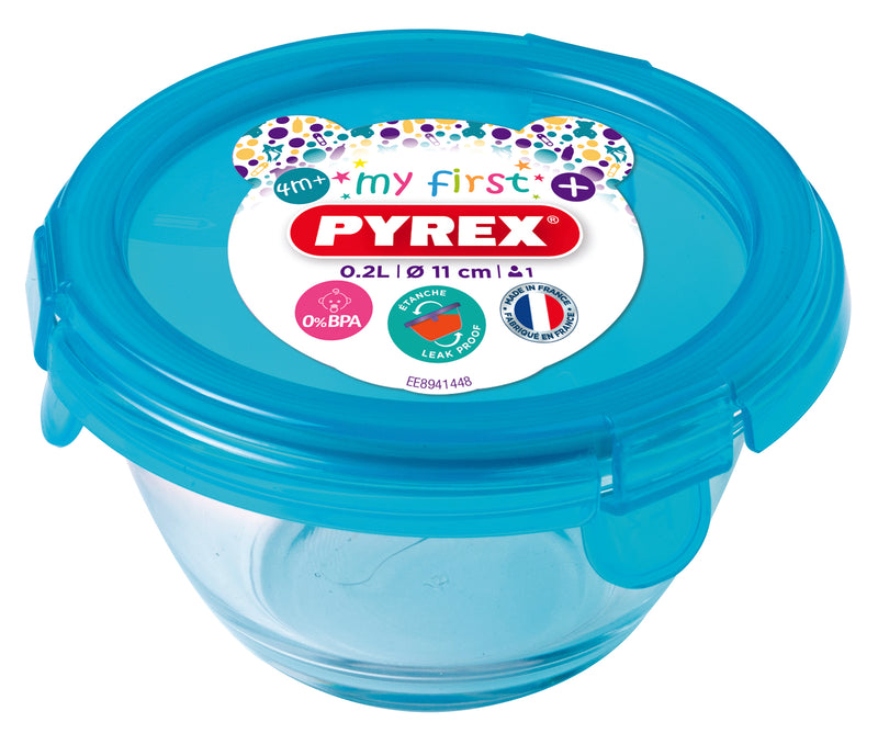 My First Pyrex Miseczka okrągła z niebieską pokrywką