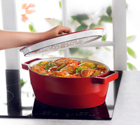 Pyrex SlowCook Garnek żeliwny owalny  czerwony